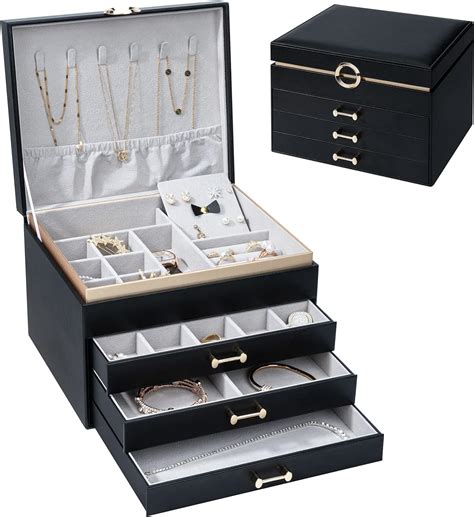 V LAFUYLIFE 4 Layers Jewelry Box Jewelry Organizer Box For Women 4