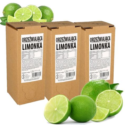 Sok z limonki ORZEŹWIAJĄCA LIMONKA 100 naturalny 1 5L 3 szt TAK