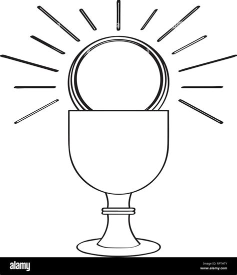 Outline Of A Chalice With A Host Stock Vector Image Art Alamy