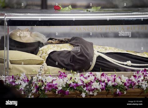 Rome Italy 3rd February 2016 The Remains Of Padre Pio Of Pietrelcina Better Known As Padre