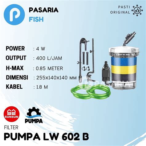 Jual SUNSUN PUMPA LW 602B LW602B External Eksternal Filter Canister