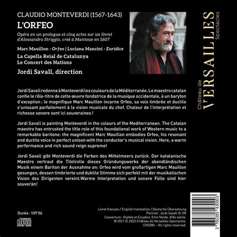 Claudio Monteverdi L Orfeo Cds Jpc