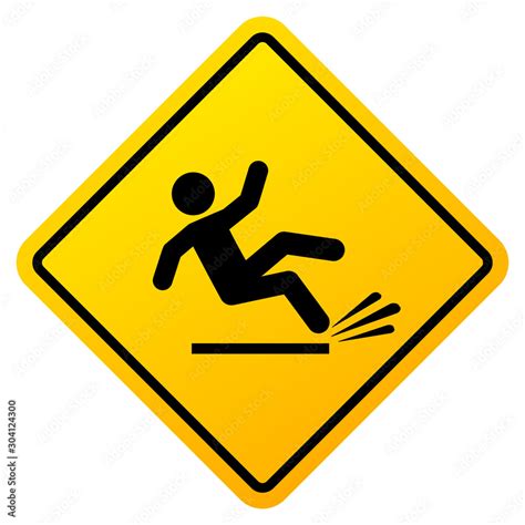 Slippery Floor Vector Warning Sign Stock Vector Adobe Stock