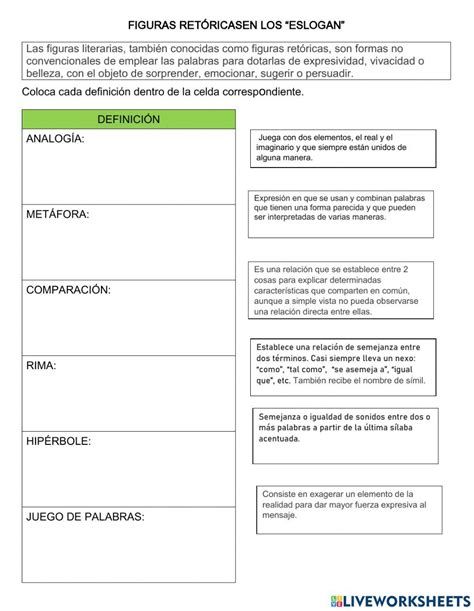 Figuras Retóricas En Anuncios Worksheet