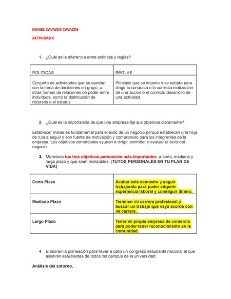 Actividad 6 TEMA 6 Taller DE Planeacion Y TOMA DE Decisiones Taller