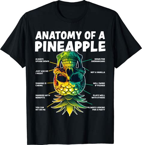 Anatomy Of A Pineapple Upside Down Pineapple Swinger T Shirt Walmart