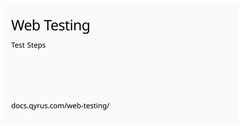 test steps web testing