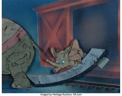 Dumbo Courvoisier Production Cel Setup With Custom Background Walt