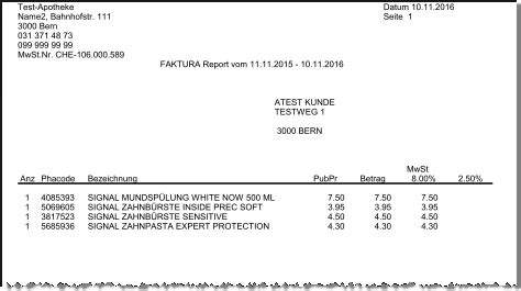 Inpha Sa Handbuch Fakturen Kunden Report