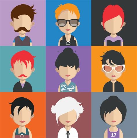 Set Of People Avatar Icons Stock Vector By Sky Designs