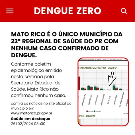 Mato Rico é destaque na luta contra Dengue e não confirma nenhum caso