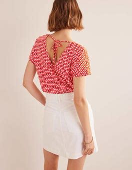 Tie Back Jersey Top Vermillion Cube Boden Uk