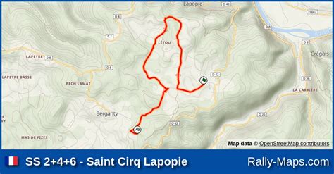 SS 2 4 6 Saint Cirq Lapopie stage map Rallye Régional du Quercy