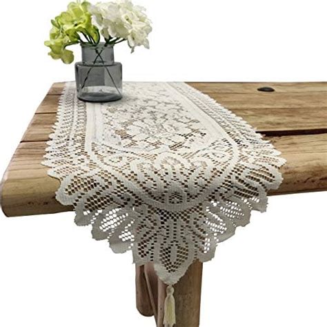 Amazon Tinsow 2 Pack Cotton Crochet Lace Rectangular Table Runner