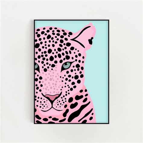 Pink Leopard Print Bedroom Print Pastel Wall Decor Etsy