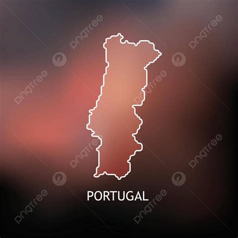 Contour Map Of Portugal Border White Icon Vector Border White Icon