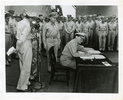 Admiral Nimitz Signs the Surrender Aboard USS Missouri | The Allied Race to Victory | World War ...