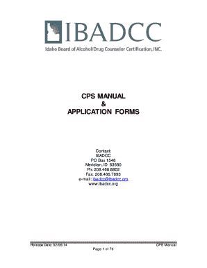 Fillable Online CPS MANUAL APPLICATION FORMS Ibadcc Fax Email Print