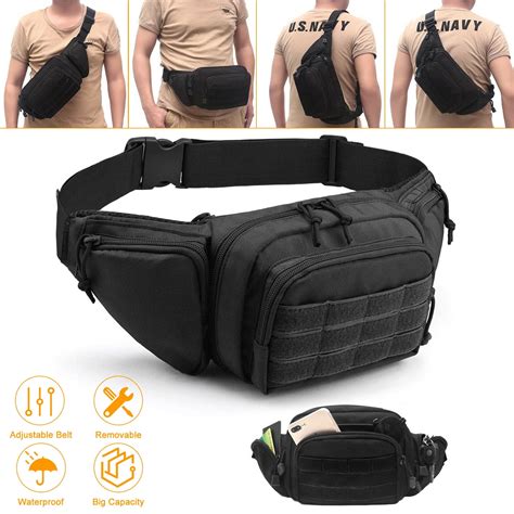 Tactical Fanny Pack For Men Waterproof Waist Pack Utility Edc Pouch