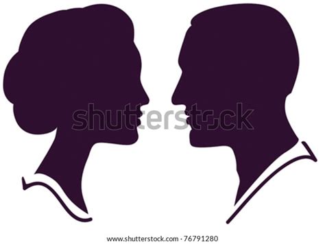 Man Woman Face Profile Vector Male Stock Vector Royalty Free 76791280