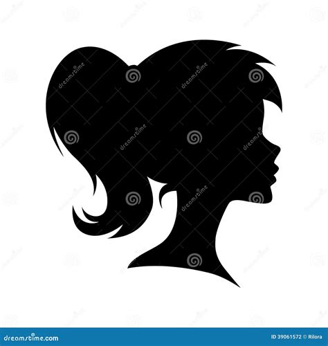 Vector Female Head Silhouette Stock Vector - Image: 39061572