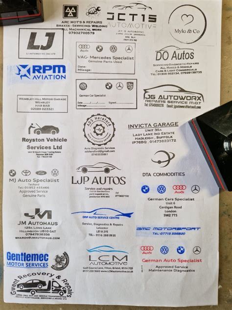 German car auto specialist garage mechanic service generic stamp audi ...