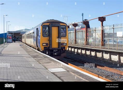 Northern Rail Class 156 Train 156469 At Heysham Port Railway Station With The Daily Boat Train