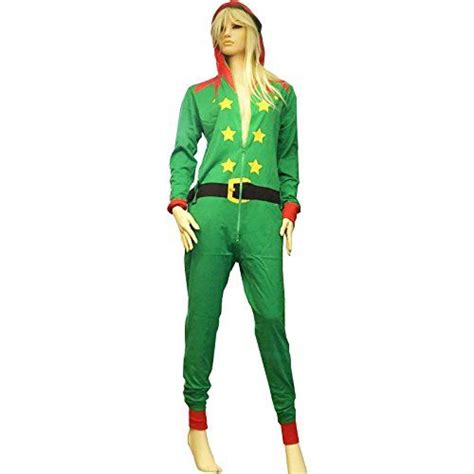 UNISEXE ADULTES HOMMES FEMME RED SANTA VERT ELFE PYJAMA COMBINAISON