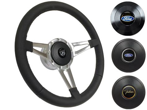 1970 Ford Falcon Steering Wheel Kit Black Leather St3059 Vsw