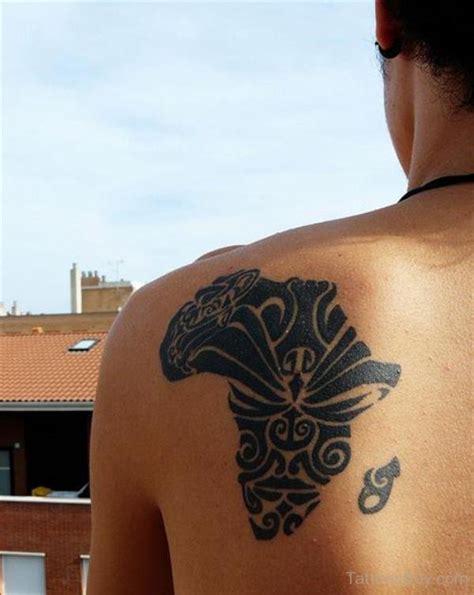 African Map Tattoo Design On Back - Tattoos Designs