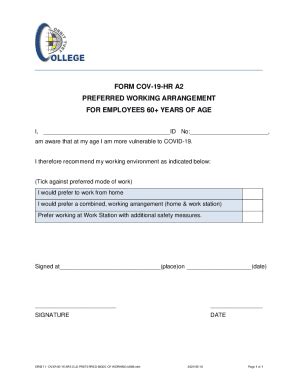 Fillable Online Alternative Flexible Work Arrangement For Employees