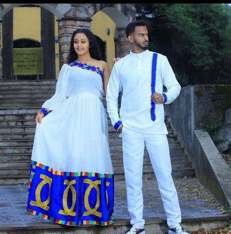 Couple Habesha Kemis Ethiopian Traditional Dress Ethiopian Clothing Habesha Kemis