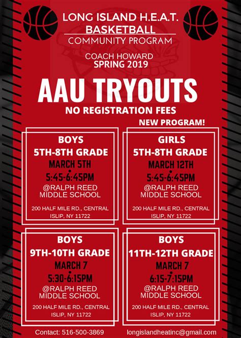 Long Island Heat Girls And Boys Aau Tryouts