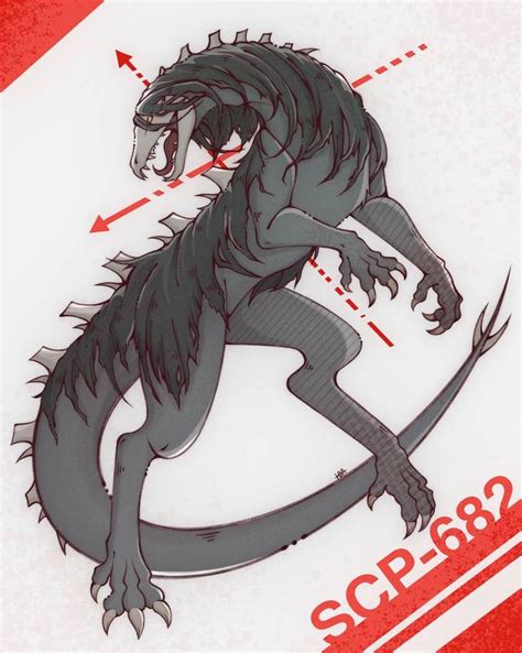 Scp 682 By 00hasha00 Scp 682 Scp Scp Cb