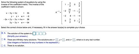 Solved Solve The Following System Of Equations By Using The Chegg