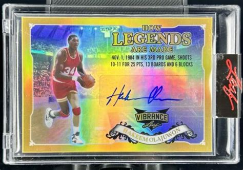 Hakeem Olajuwon Auto 2022 Leaf Vibrance How Legends Are Made 2 EBay