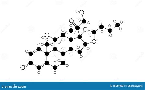 Molécula Budesonida Modelo De Balandstick De Fórmula Química