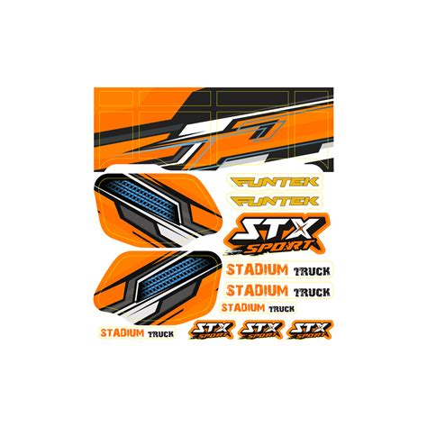 Funtek Stx Sport Orange Stickers Sheet Ftk Rcfox