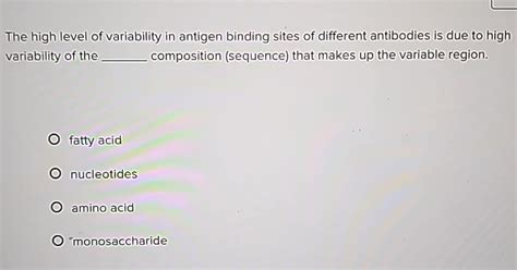 Solved The High Level Of Variability In Antigen Binding