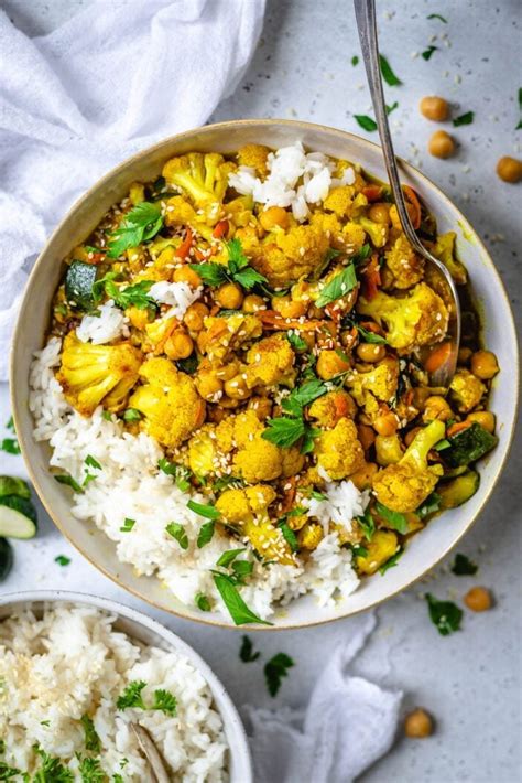 Minute Cauliflower Chickpea Curry Vegan Two Spoons