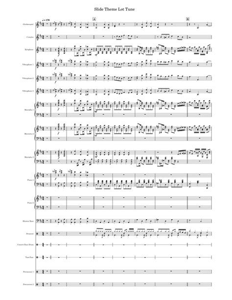 Mario 64 Slide Theme Lot Tune Wip Sheet Music For Piano Vibraphone Glockenspiel Bass Guitar