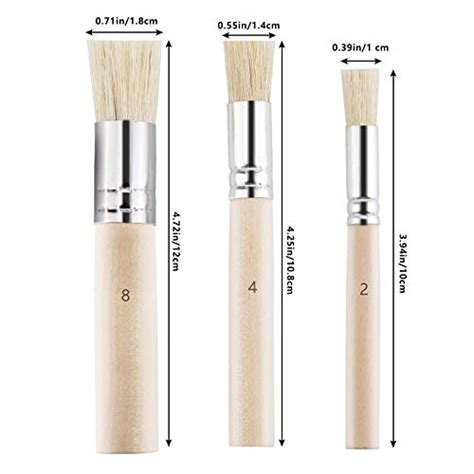 Luter Pcs Wooden Stencil Brushes Natural Bristle Stencil Brushes For