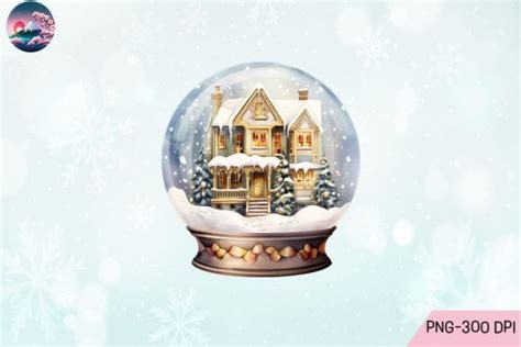 Beautiful Christmas House Snow Globe Graphic by Cherry Blossom ...