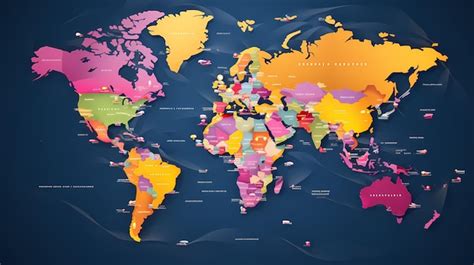 Mapa mundial en impresionante resolución 4k explora países | Foto Premium