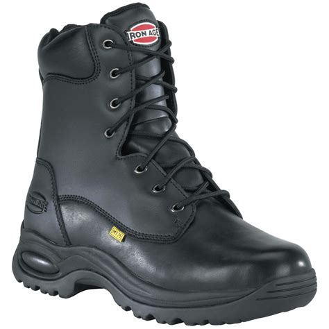 Men S Iron Age® 8 Reliable Steel Toe Met Guard Work Boots Black 580272 Work Boots At