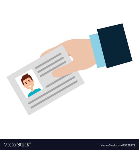 Hand With Id Document Card Icon Royalty Free Vector Image