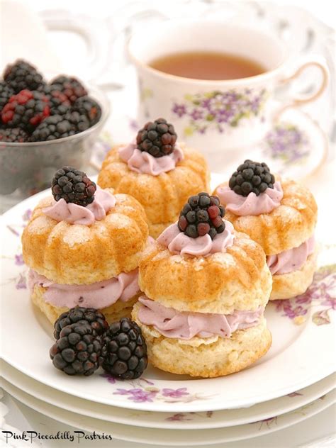 Pink Piccadilly Pastries Cream Tea Scones With Blackberry Whipped Cream