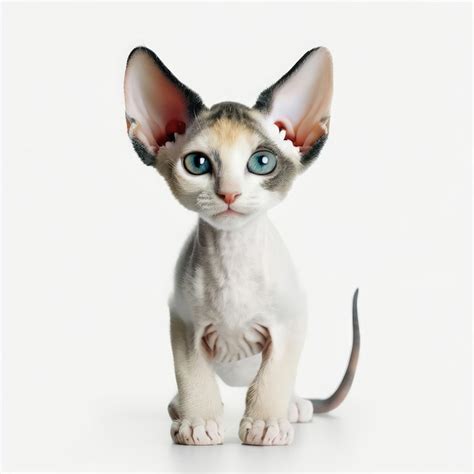 Premium Ai Image Delightful Baby Cornish Rex Smile Generative Ai