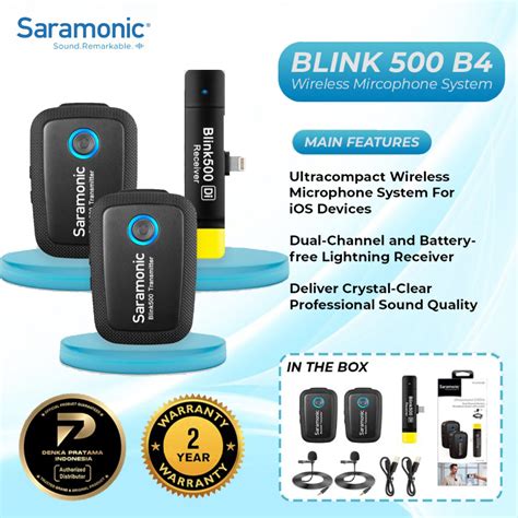 Jual Mic Saramonic Blink 500 B4 2 Person Digital Wireless Omni Lavalier