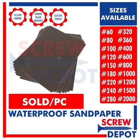 Sandpaper Sand Paper Liha Grit 60 Up To 2000 Screw Depot Shopee